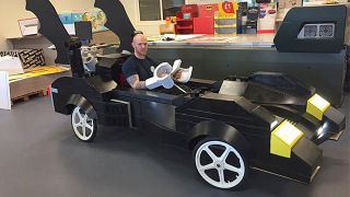 Illustration for article titled These Guys Turned the Lego Batmobile Into a Life-size Soapbox Racer